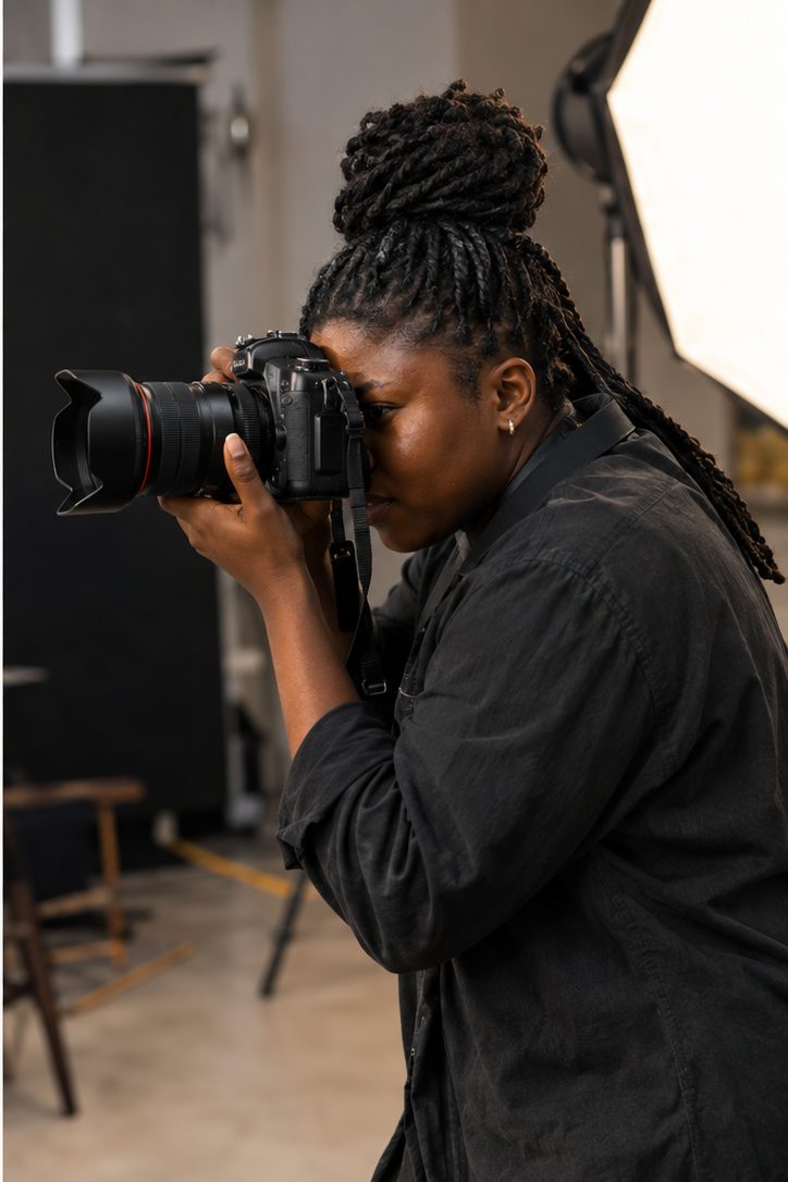 Lead Photographer at Neribo Studios at work with a camera