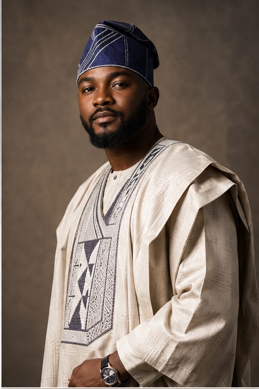 Professionally lit portrait photograph of a Nigerian subject